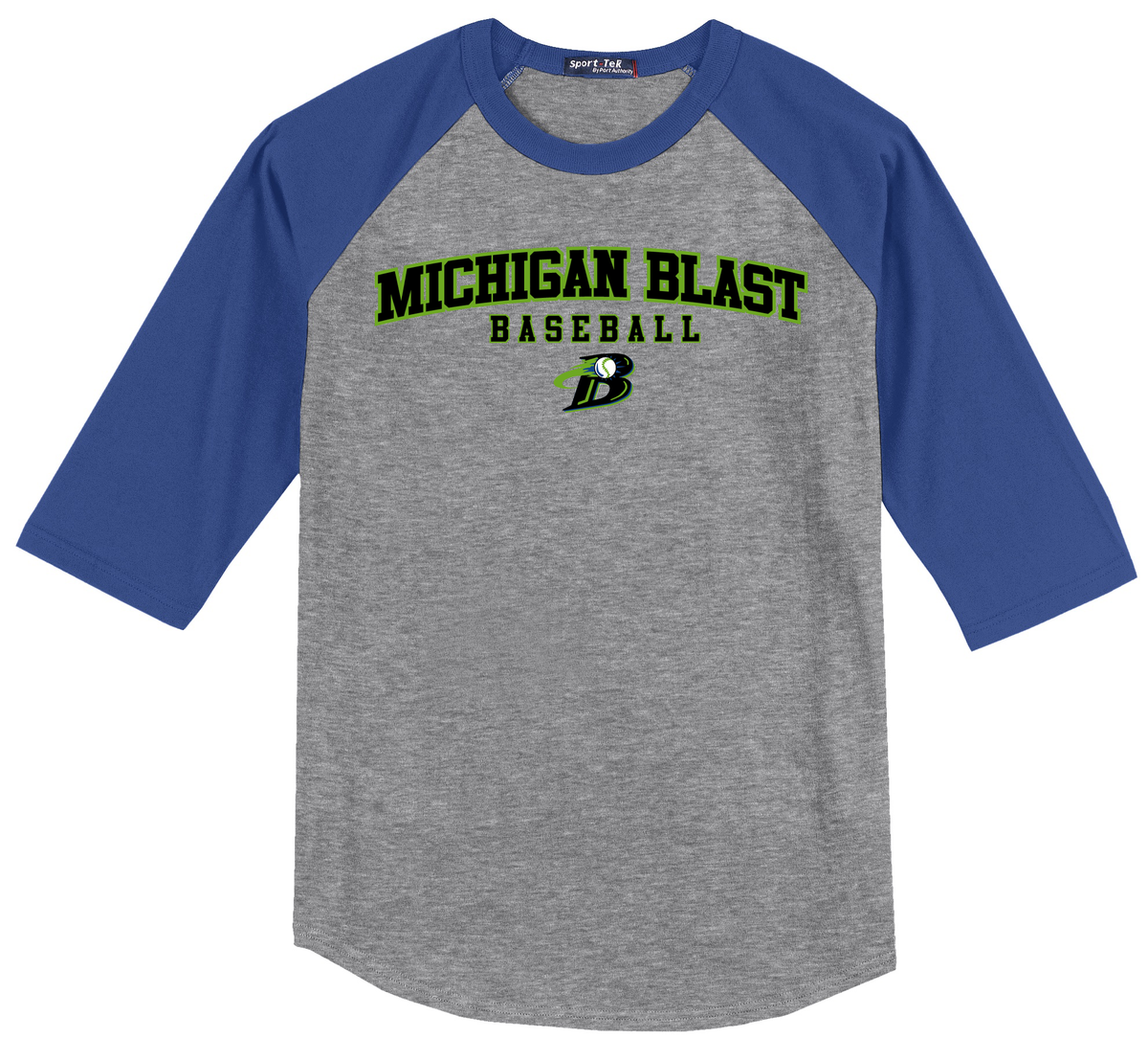 Michigan Blast Elite Baseball 3/4 Sleeve Baseball Shirt