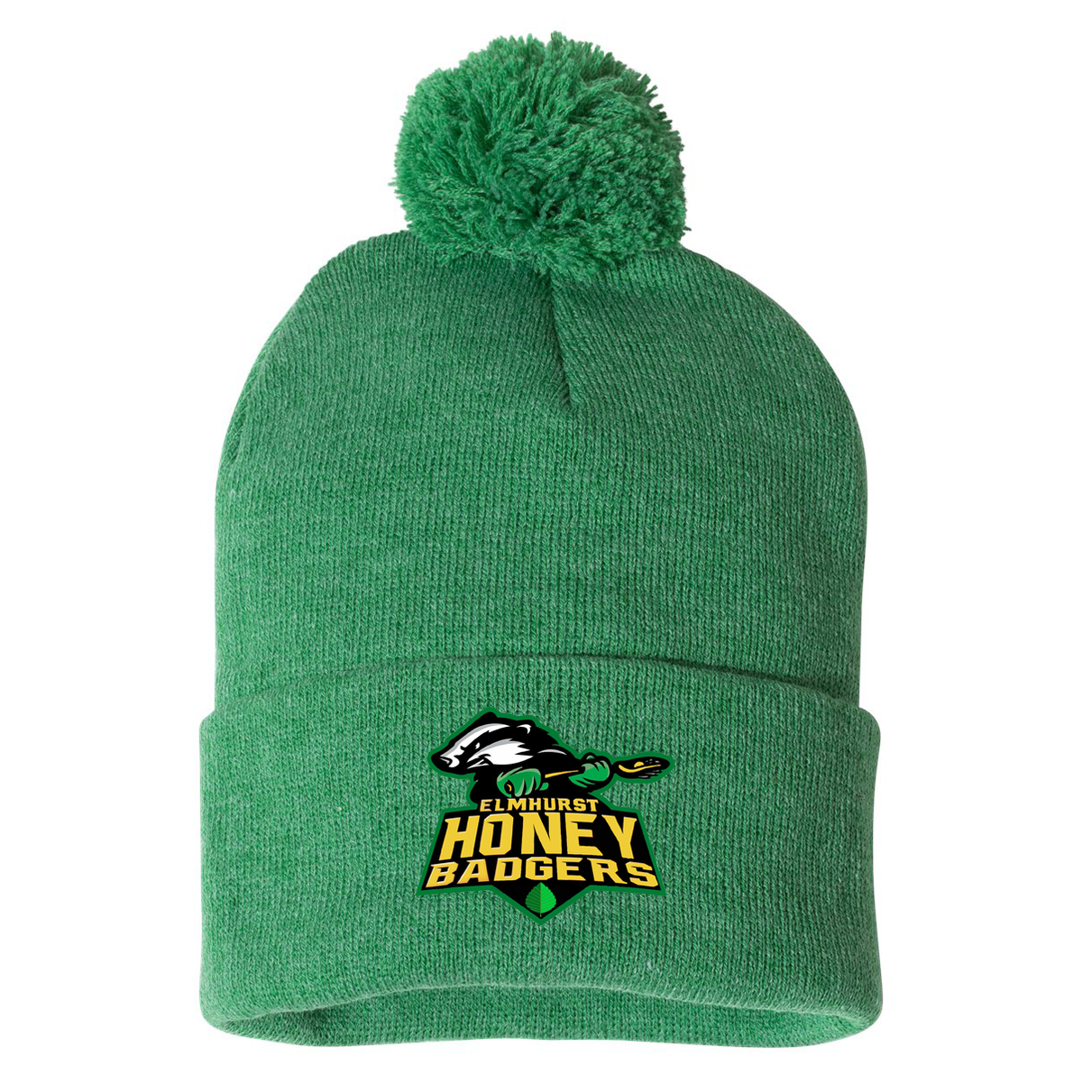 Elmhurst Honey Badgers Lacrosse Sportsman Pom-Pom Beanie