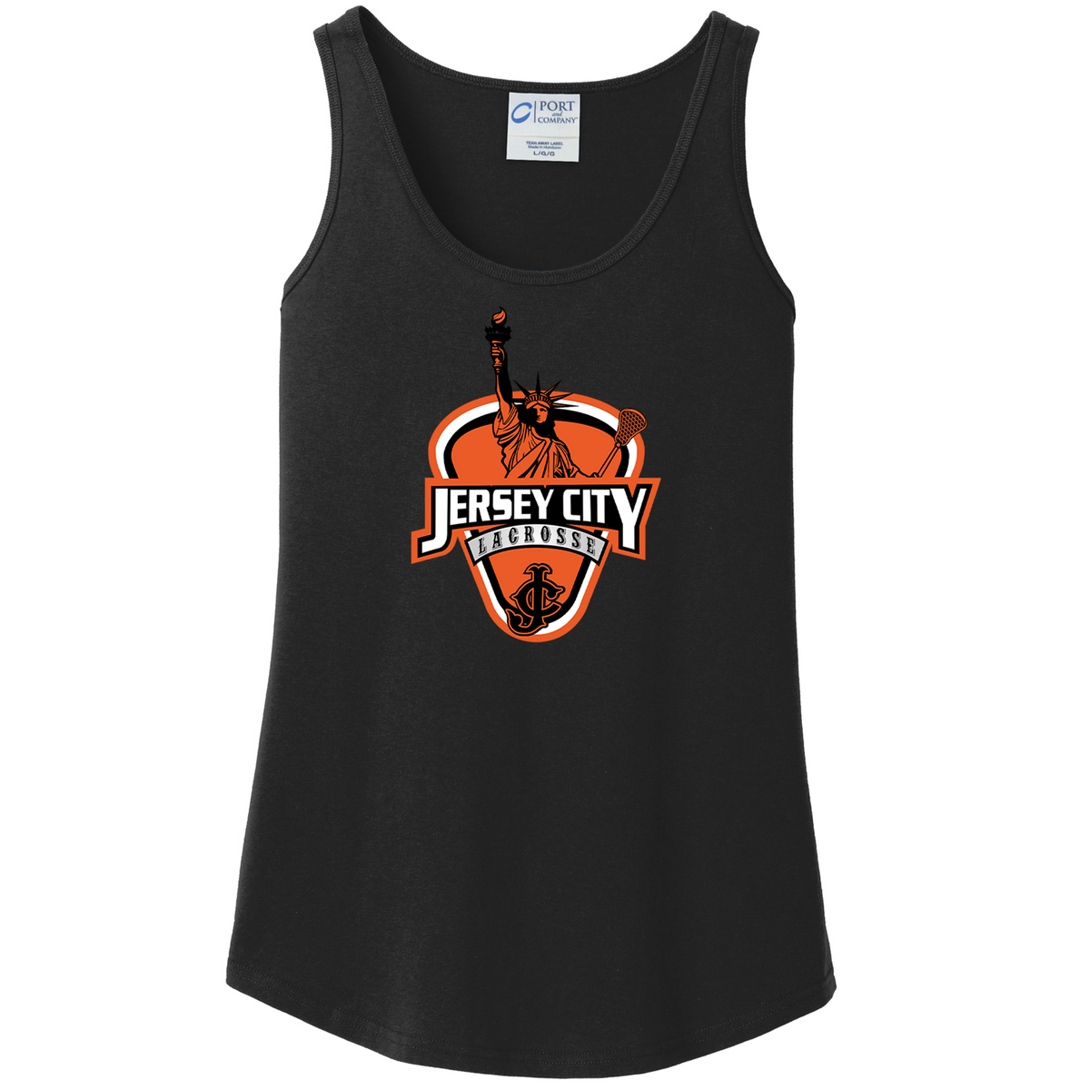 Jersey City Lacrosse Women's Black Tank Top JC Logo