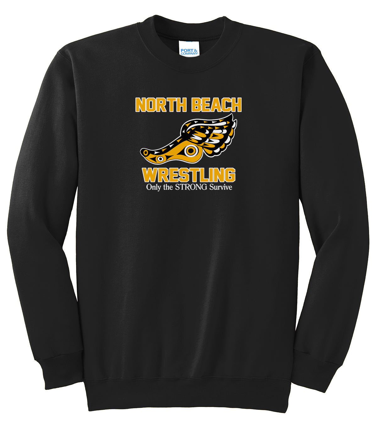 North Beach Wrestling Crew Neck Sweater: Quote Logo
