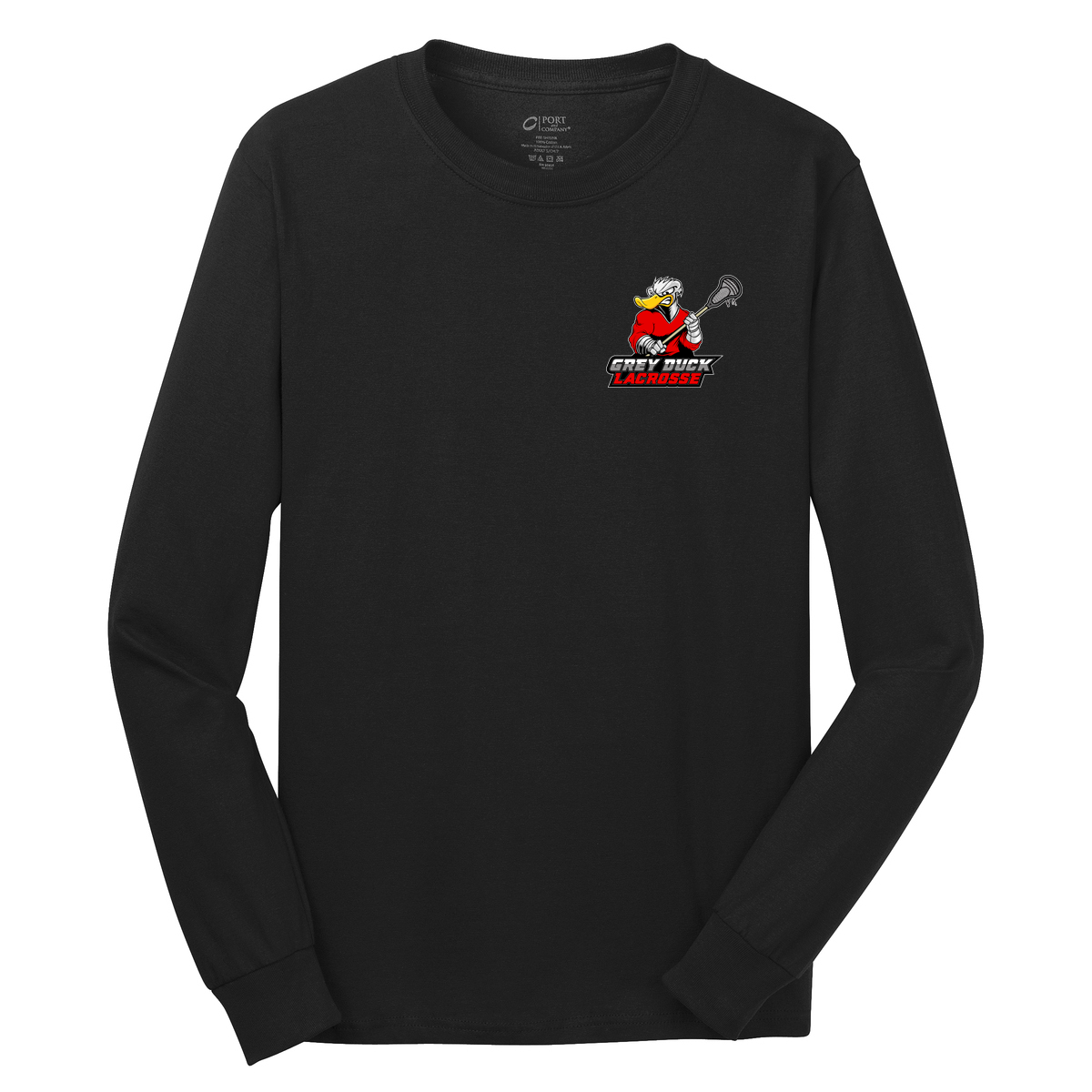 Grey Duck Lacrosse Cotton Long Sleeve Shirt