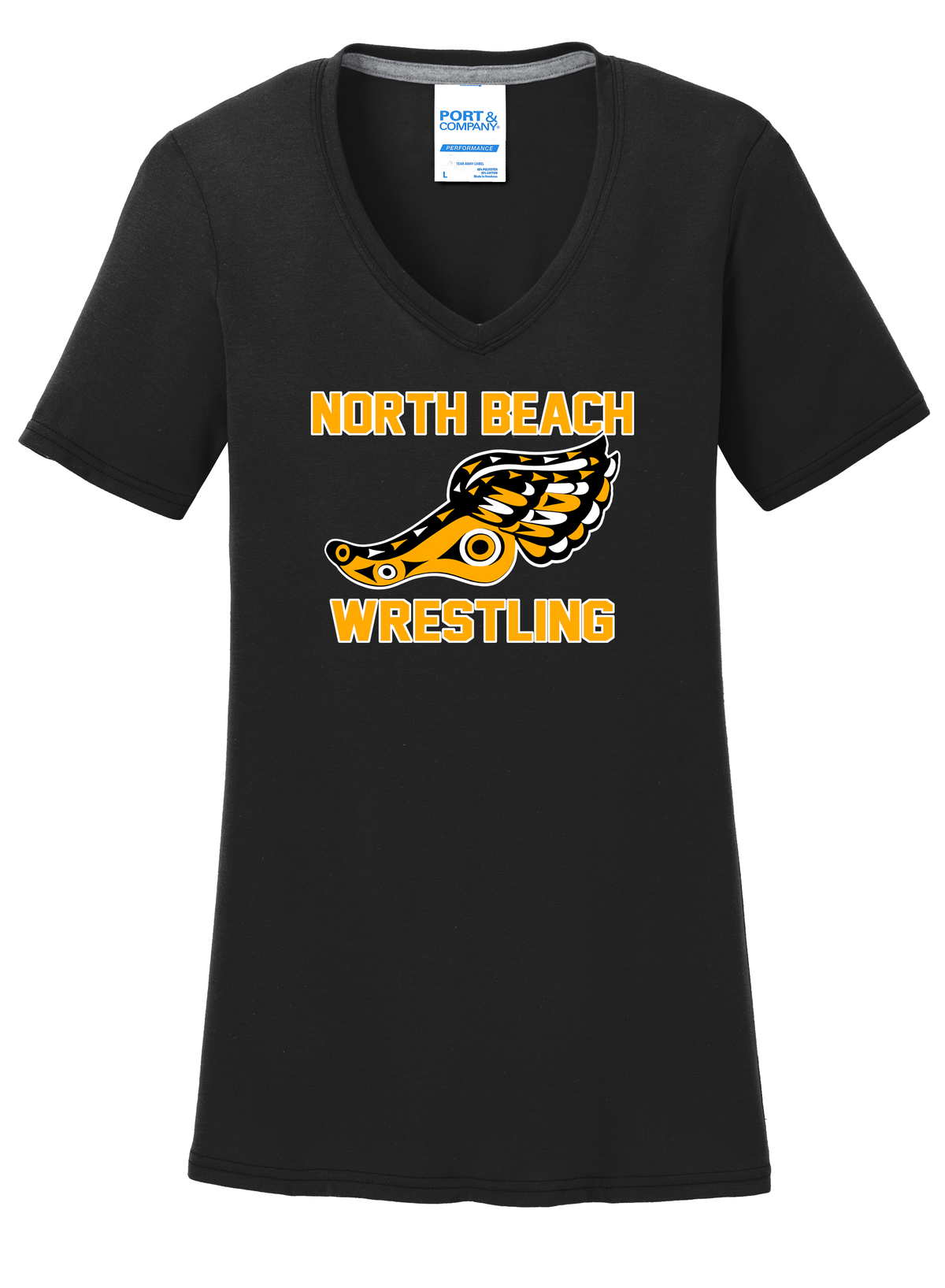 North Beach Wrestling Women's Black T-Shirt