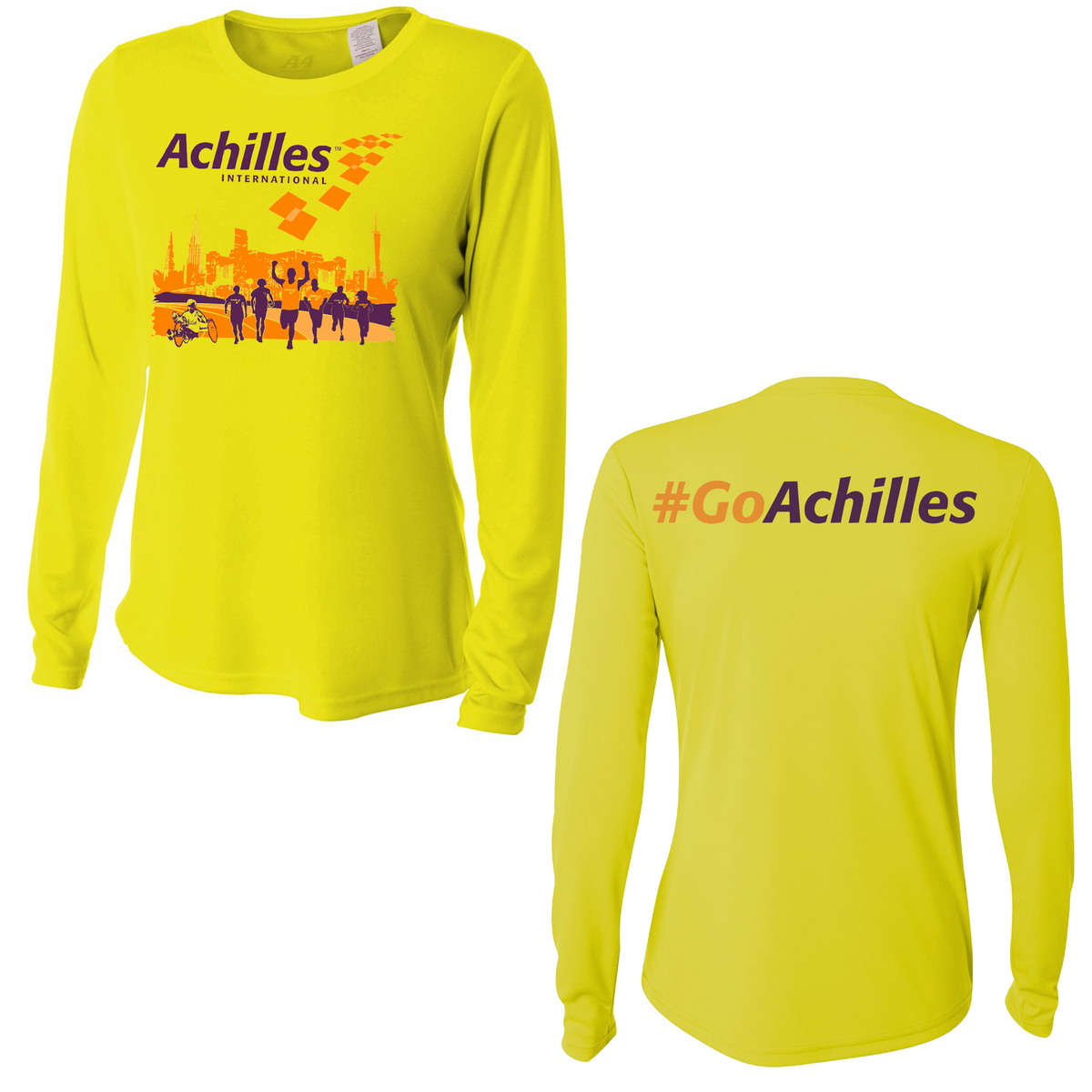 Achilles International A4 Women's Long Sleeve - NYC Skyline Tee