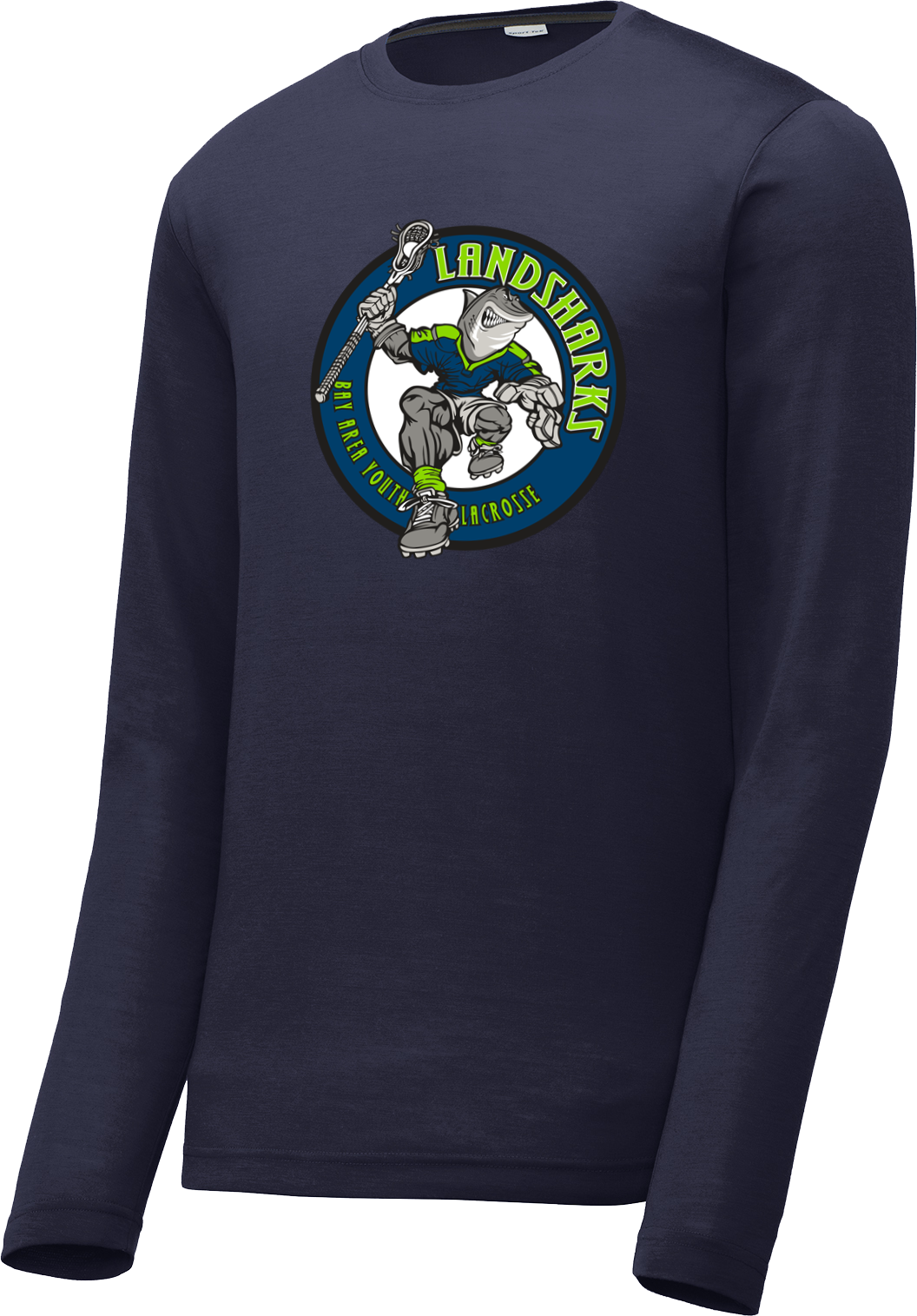 Bay Area Landsharks Navy Long Sleeve CottonTouch Performance Shirt