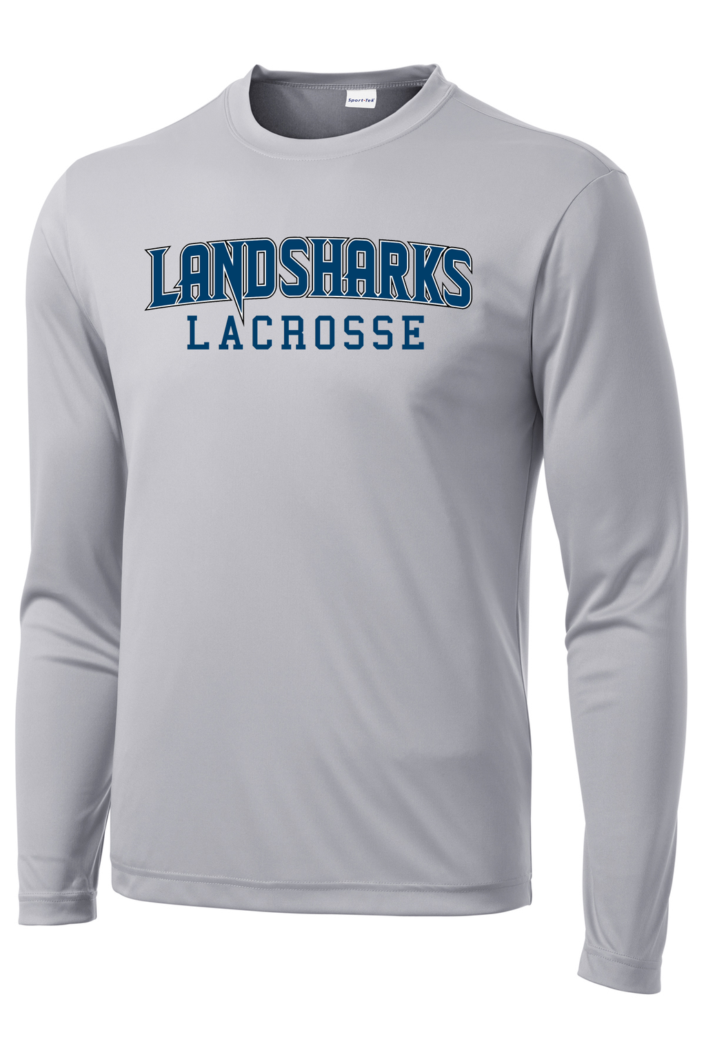 Bay Area Landsharks Grey Long Sleeve Performance Shirt Text Logo