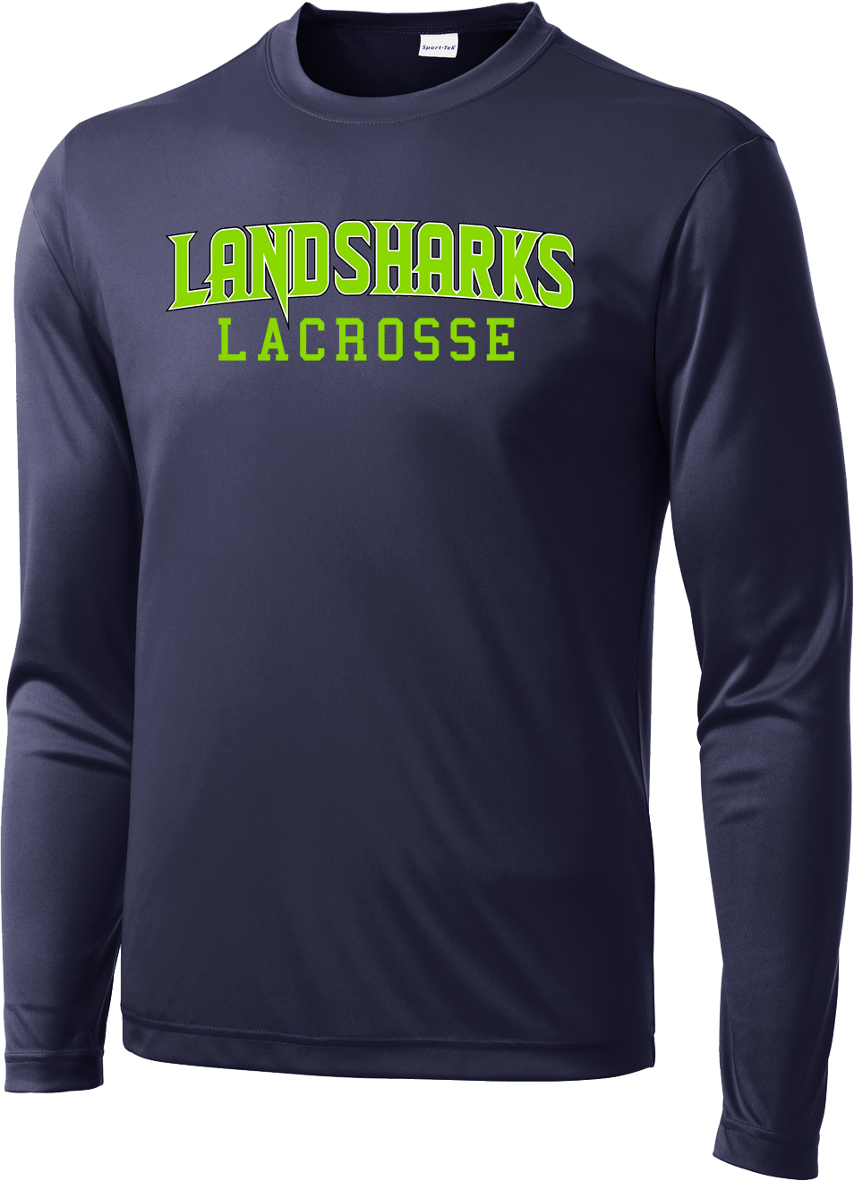 Bay Area Landsharks Navy Long Sleeve Performance Shirt Text Logo