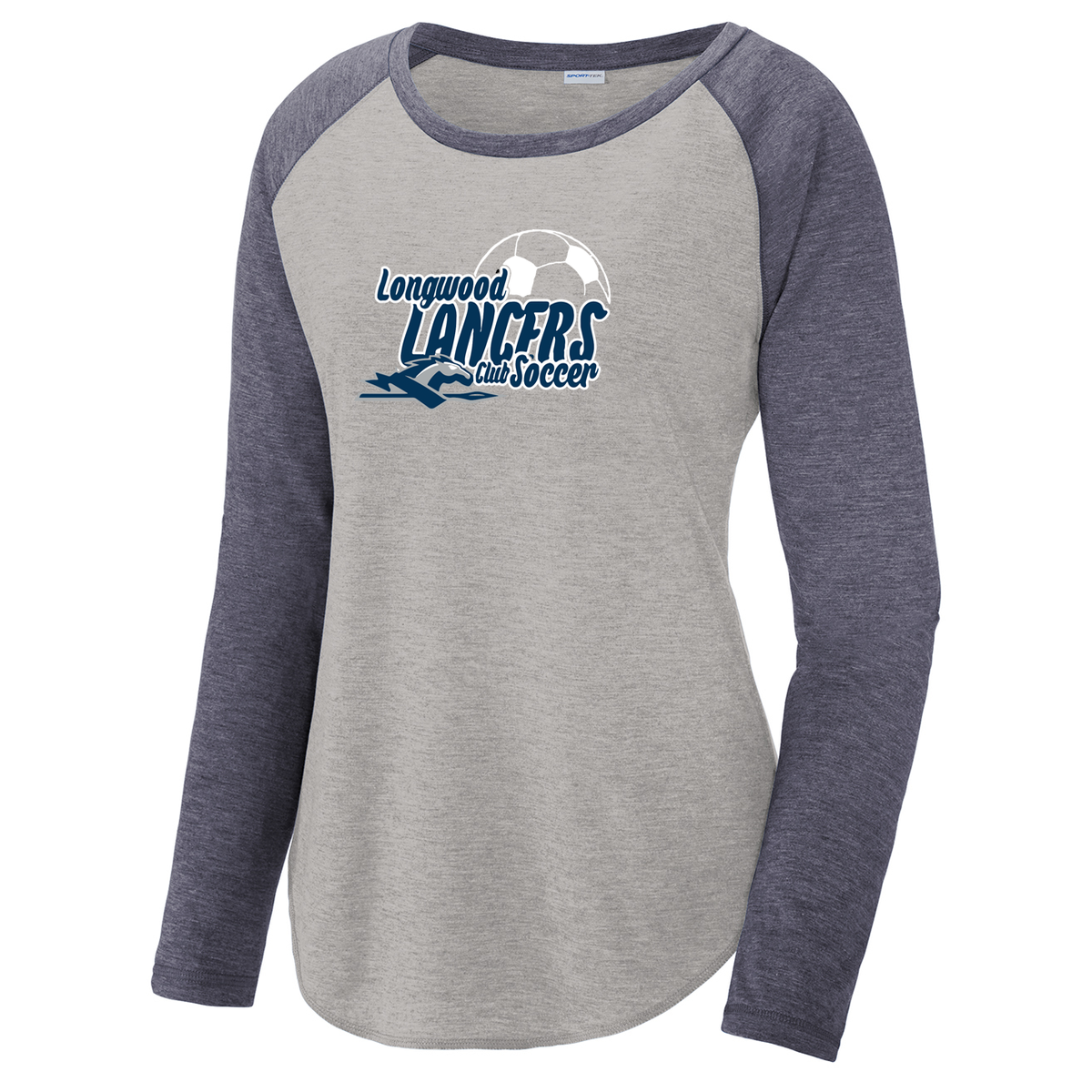 Longwood Womens Club Soccer Women's Raglan Long Sleeve CottonTouch