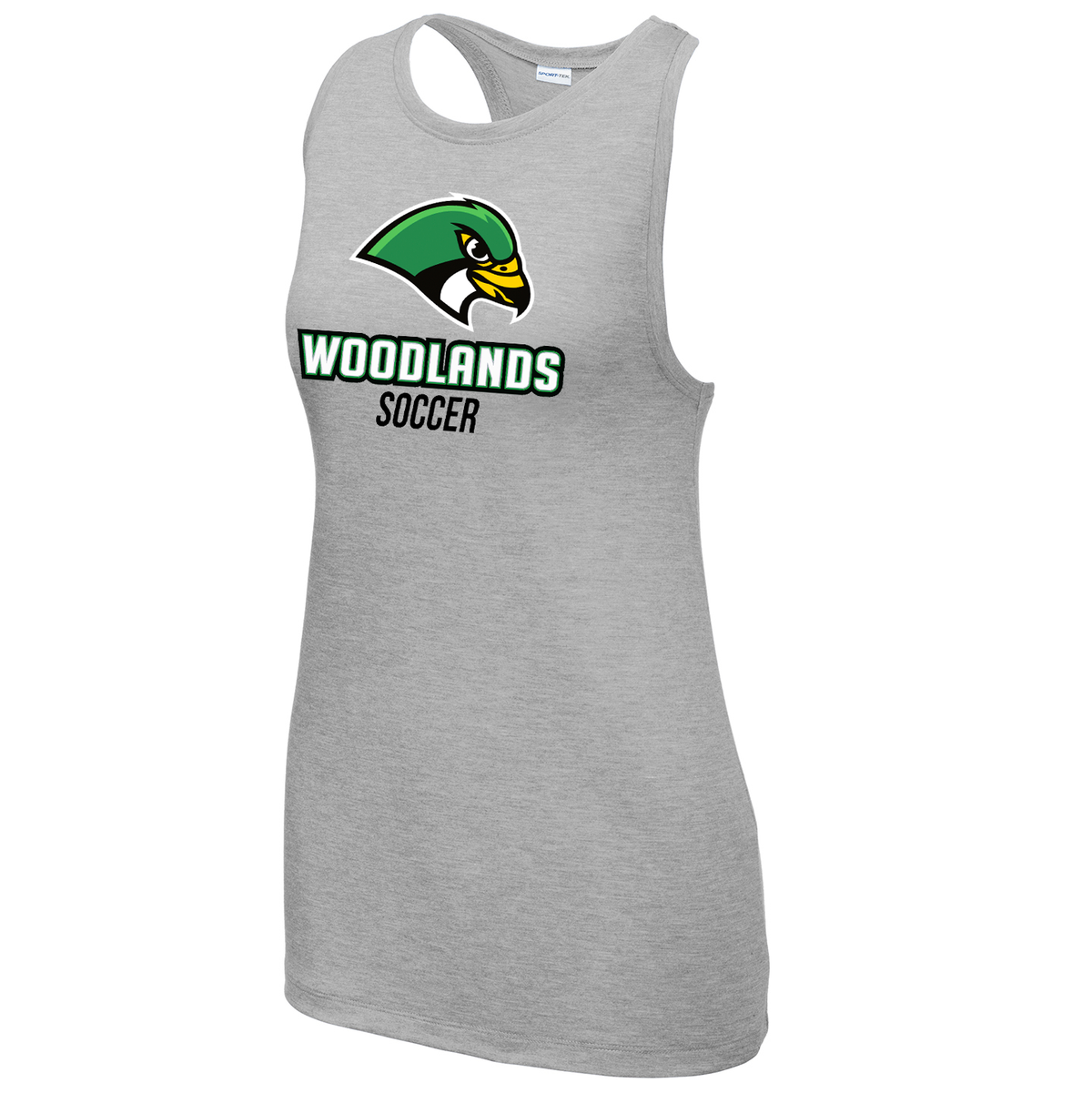 Woodland Falcons High School Soccer Women's Tri-Blend Wicking Racerback