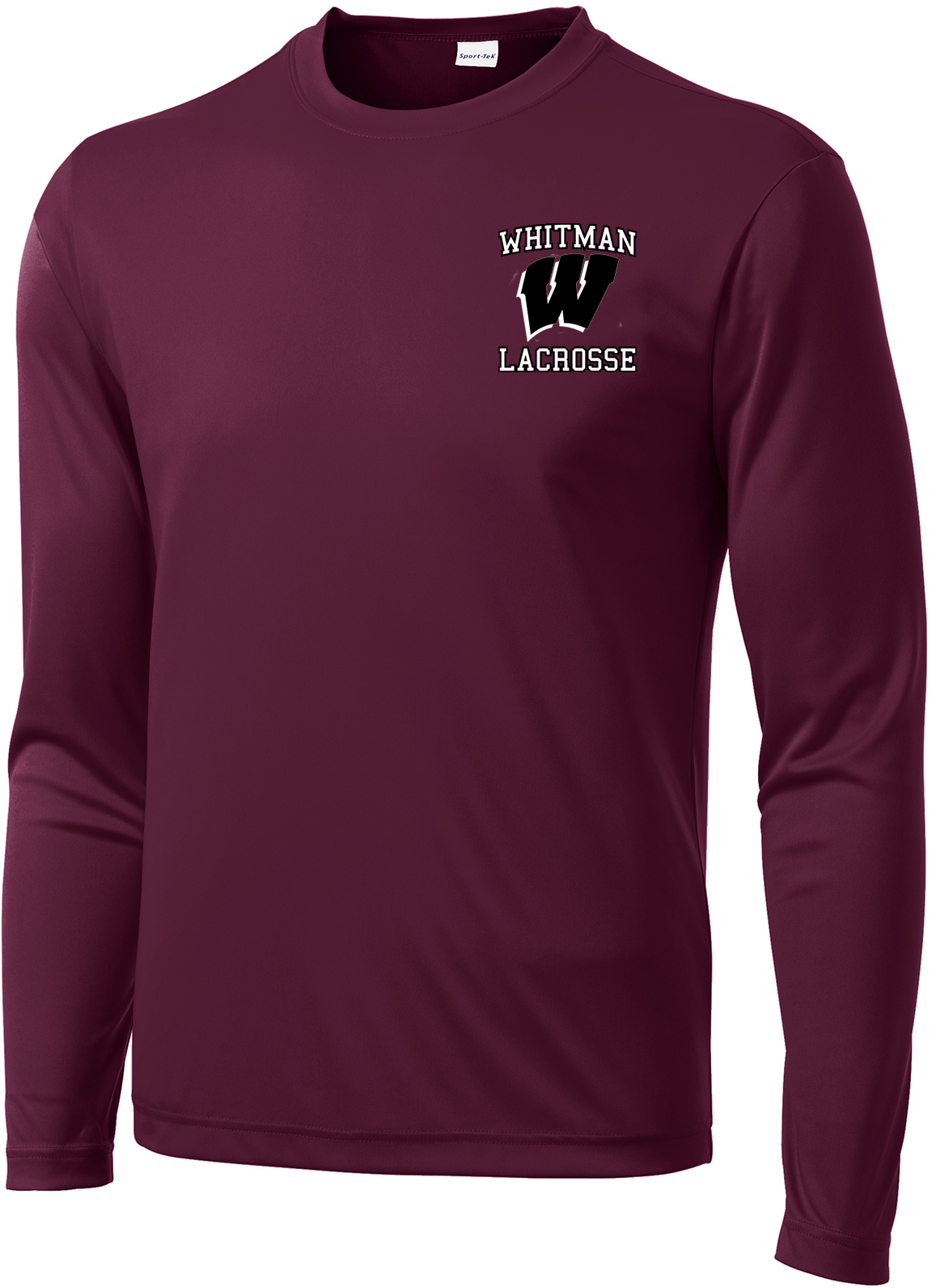 Whitman Lacrosse Men's Maroon Long Sleeve Performance Shirt