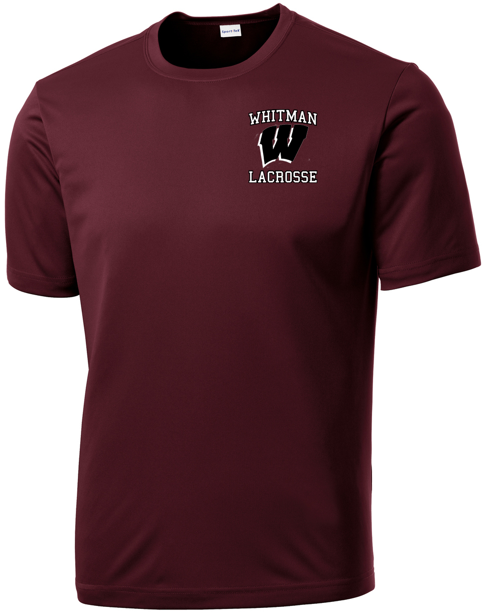 Whitman Lacrosse Men's Maroon Performance T-Shirt