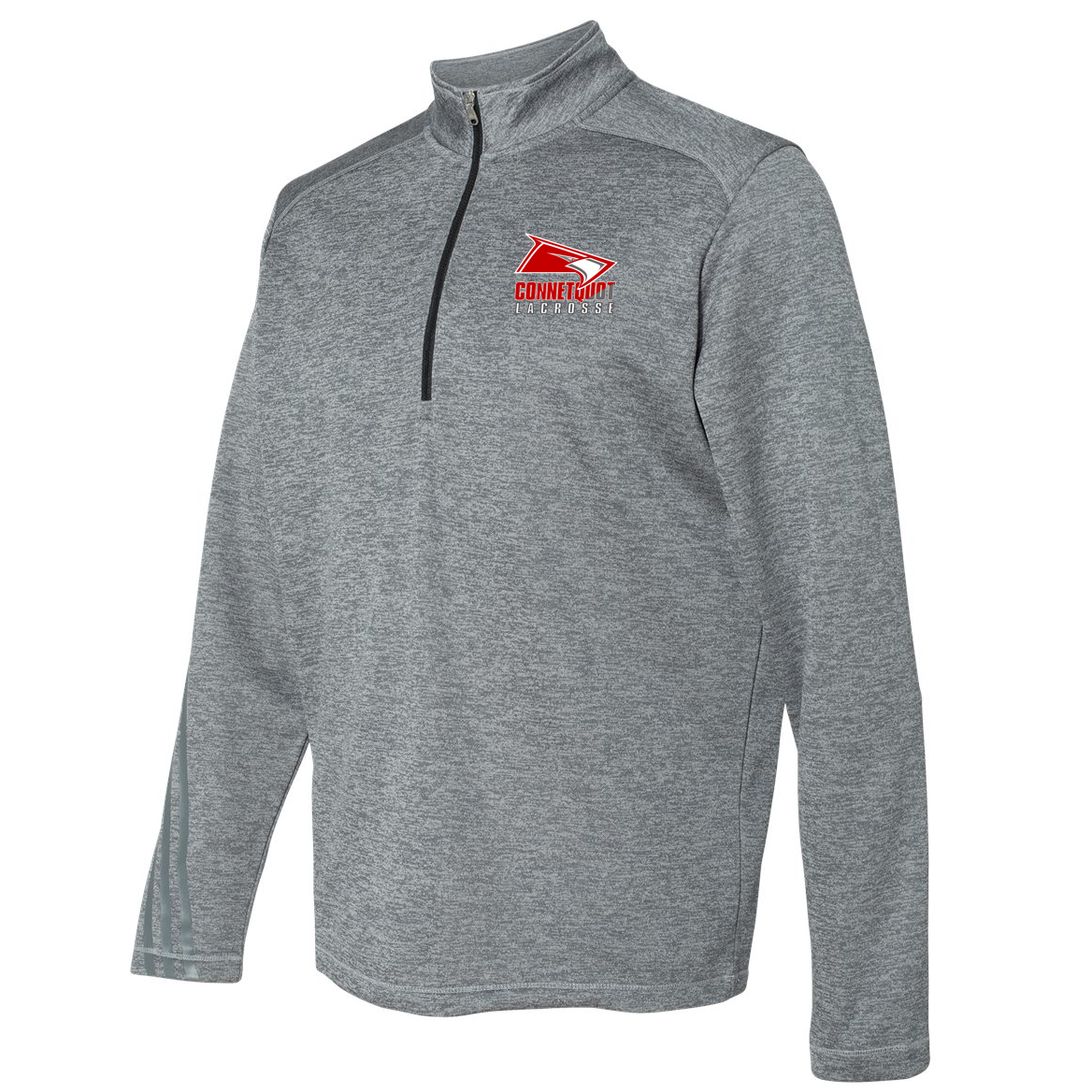 Connetquot Lacrosse Adidas Terry Heathered Quarter-Zip Pullover