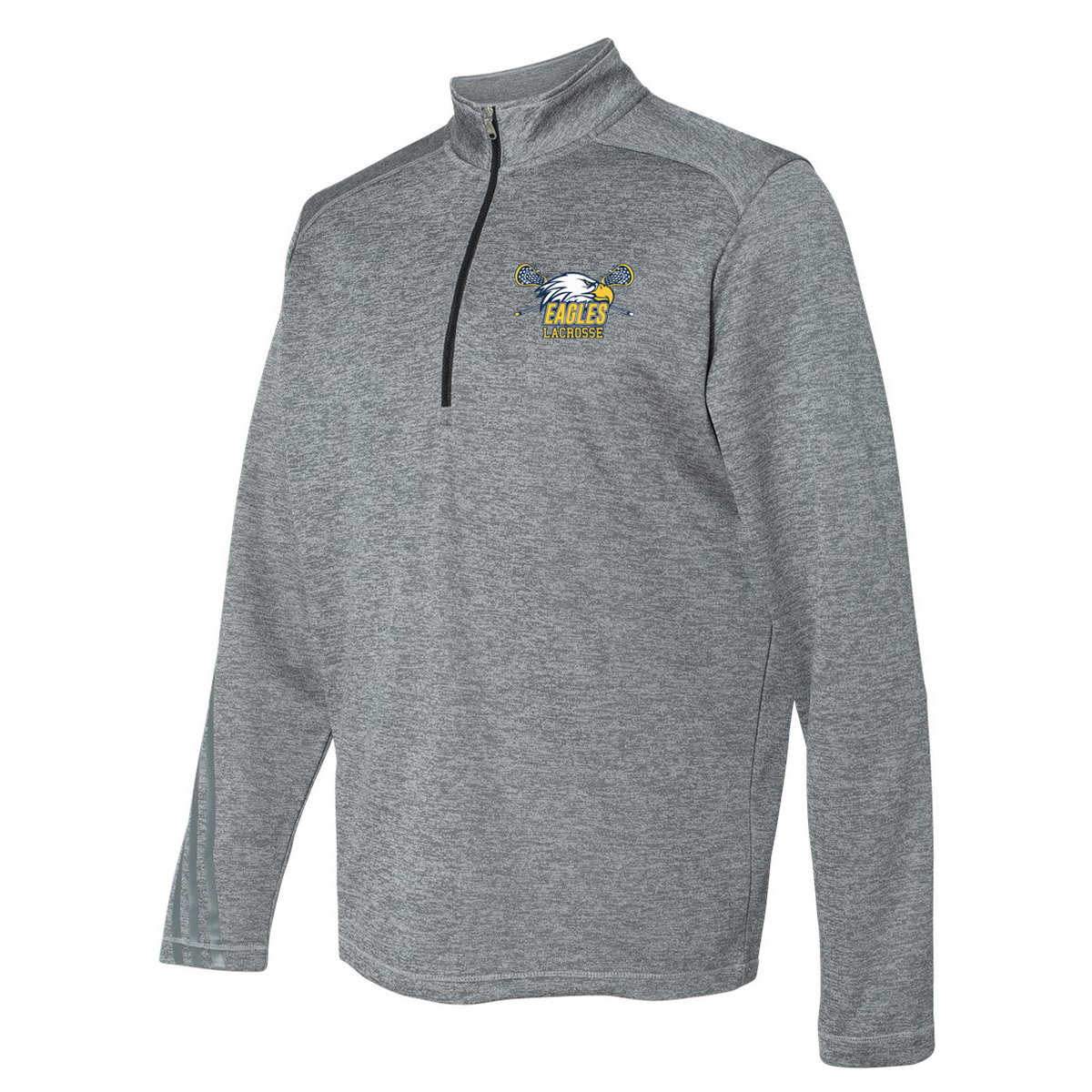 Walnut Hills Lacrosse Adidas Terry Heathered Quarter-Zip Pullover