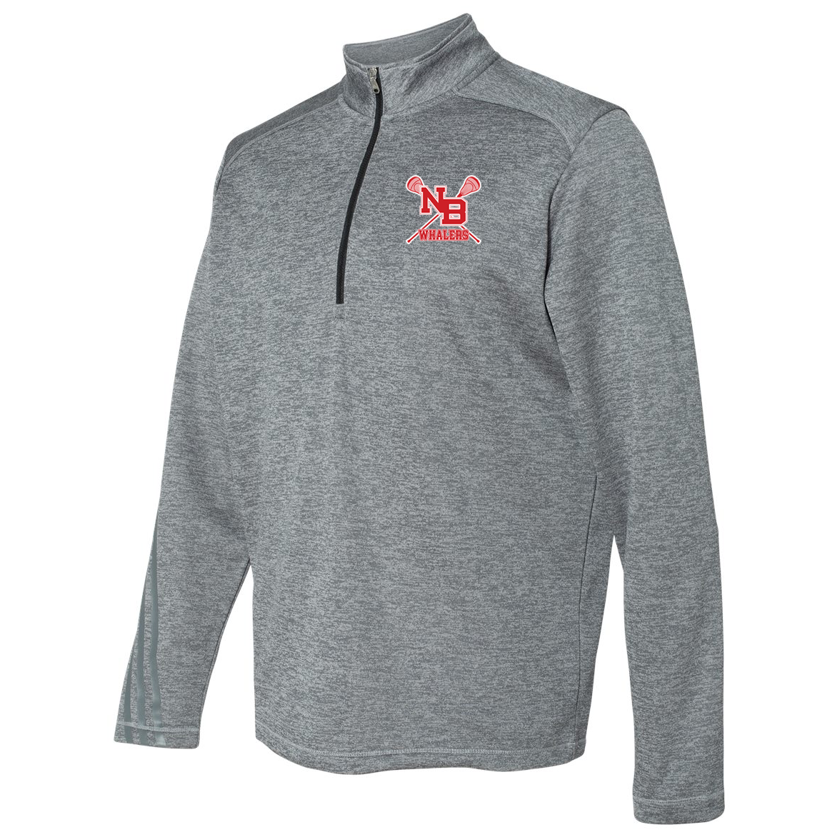 New Bedford Lacrosse Adidas Terry Heathered Quarter-Zip Pullover