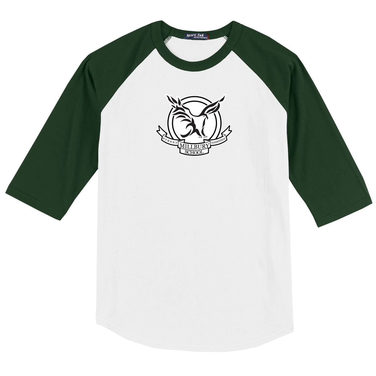 Millbury Street Elementary 3/4 Sleeve Baseball Shirt