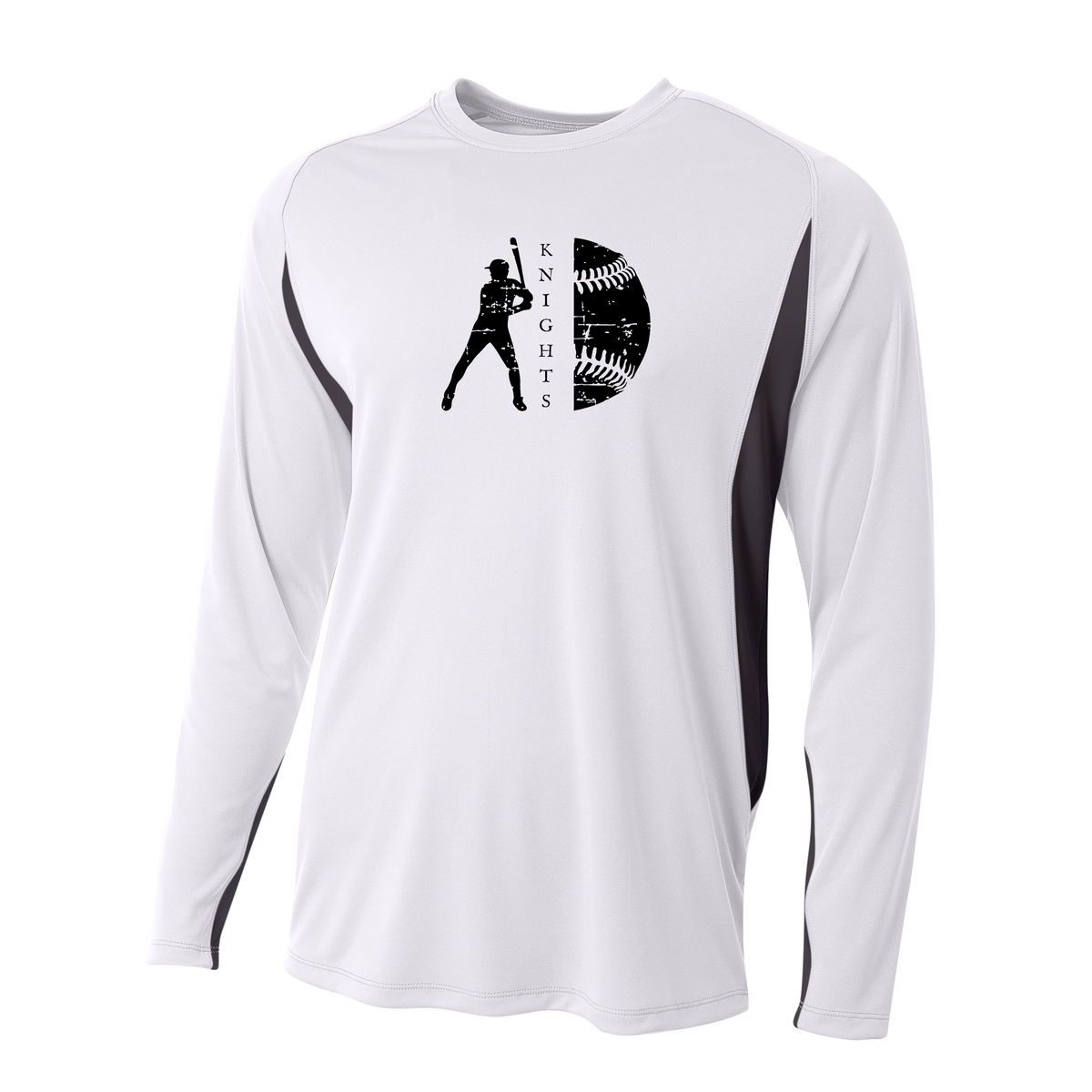 Knights Baseball Long Sleeve Color Block Cooling Performance Tee