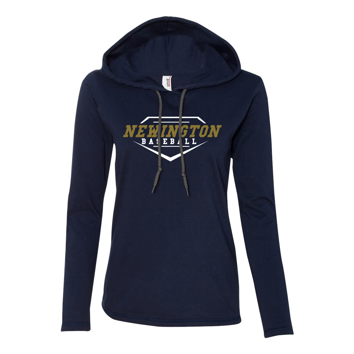 Newington HS Baseball  Women's Hooded Long Sleeve Tee