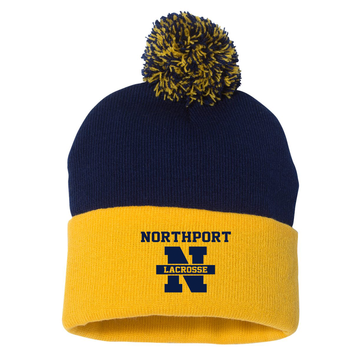 Northport High School Lacrosse Sportsman Pom-Pom Beanie
