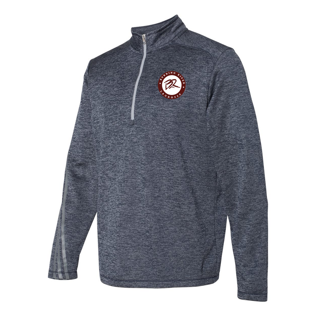 Burning River Lacrosse Adidas Terry Heathered Quarter-Zip Pullover