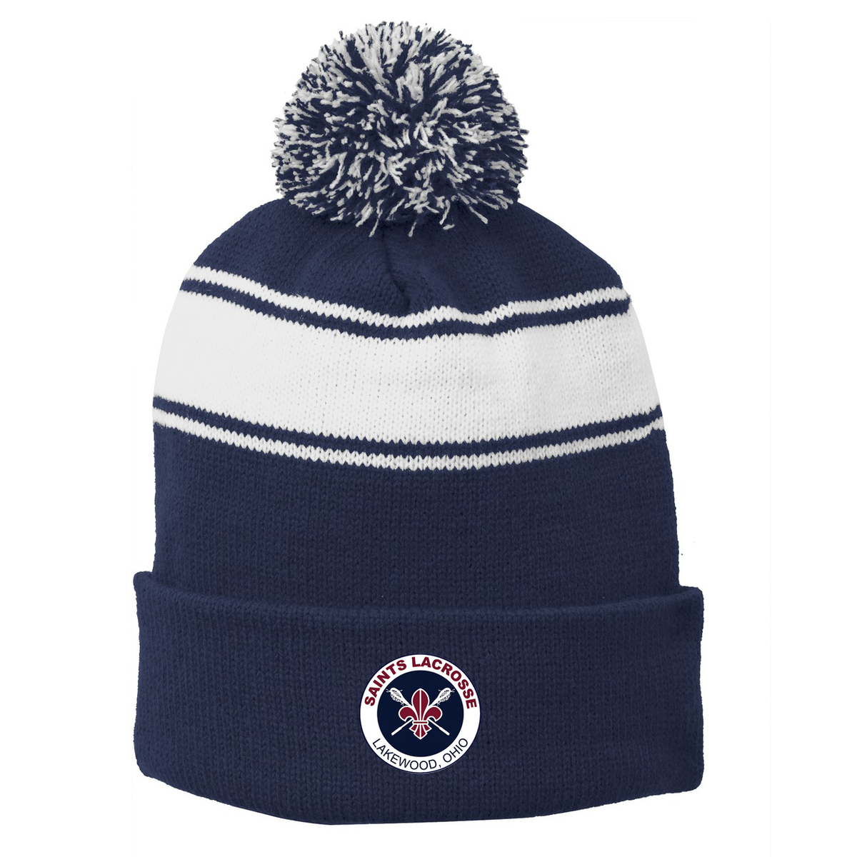 Lakewood Saints Lacrosse Pom Pom Beanie