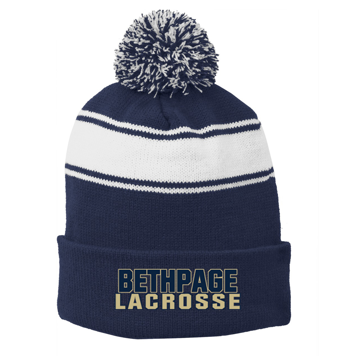 Bethpage HS Lacrosse Pom Pom Beanie
