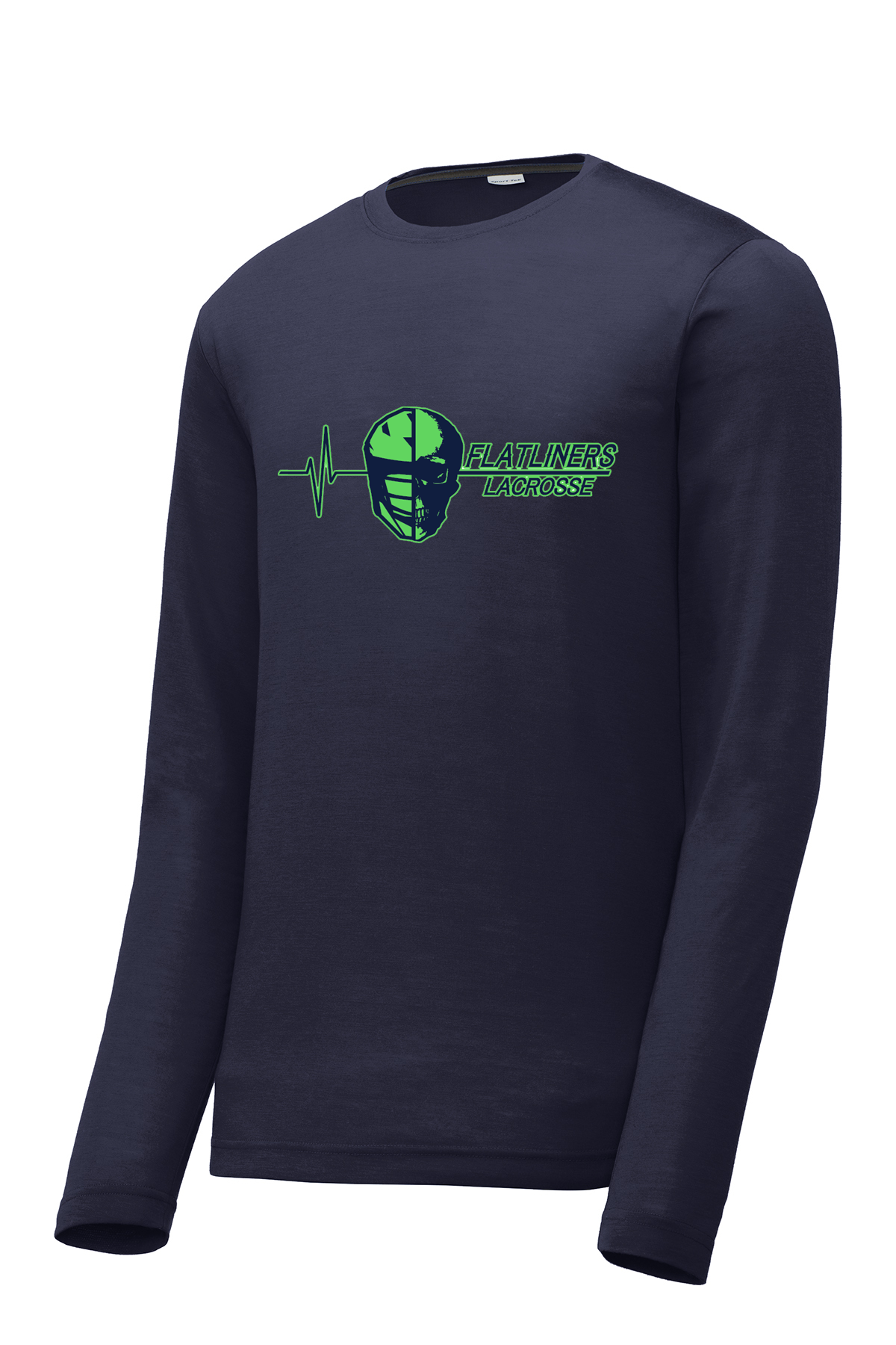 Flatliners Lacrosse Navy Long Sleeve CottonTouch Performance Shirt