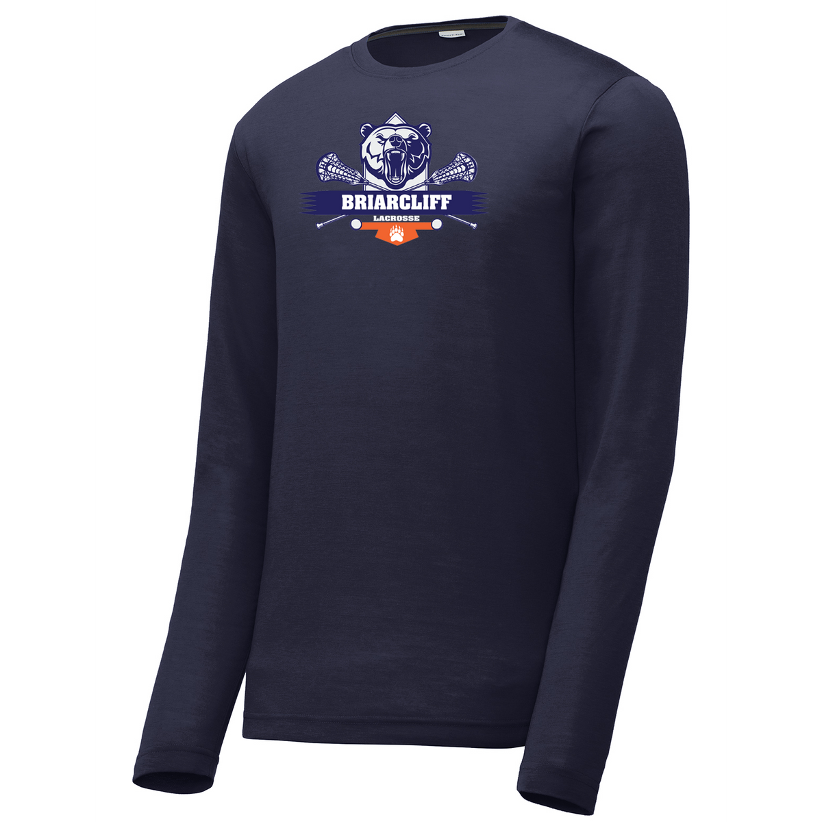 Briarcliff Lacrosse Navy Long Sleeve CottonTouch Performance Shirt