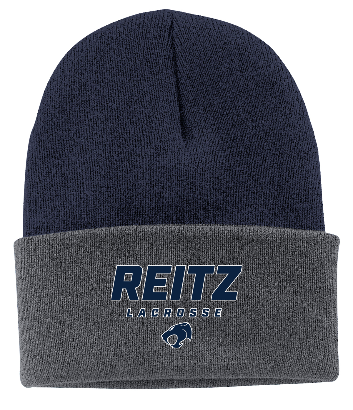 Reitz Lacrosse Navy/Grey Knit Beanie