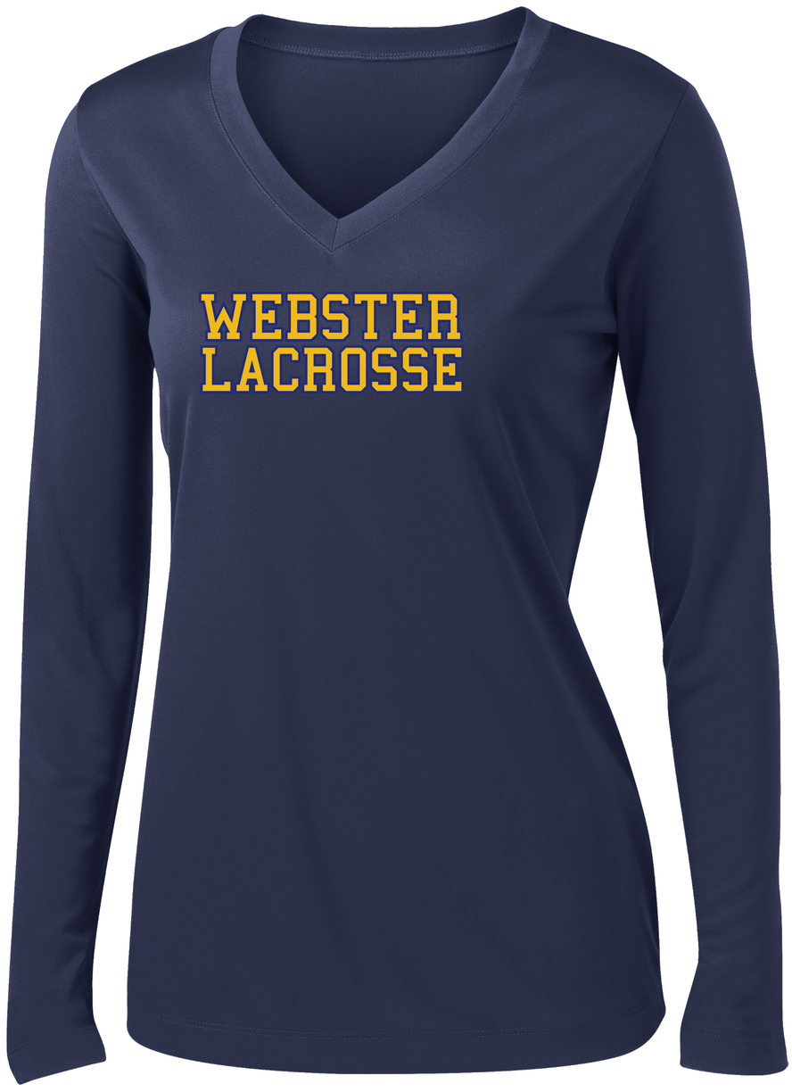 Webster Lacrosse Navy Women's Long Sleeve Performance Shirt