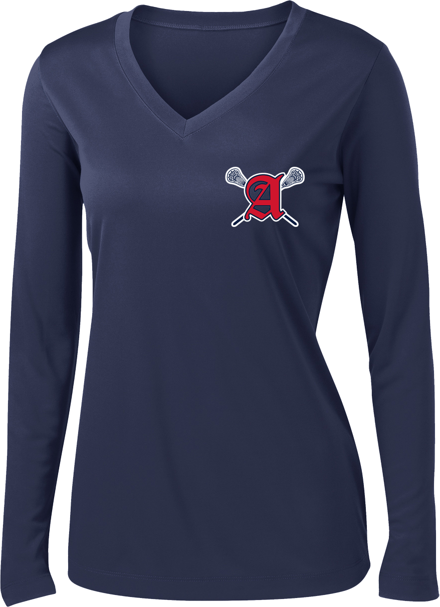 Augusta Patriots Women's Navy Long Sleeve Performance Shirt