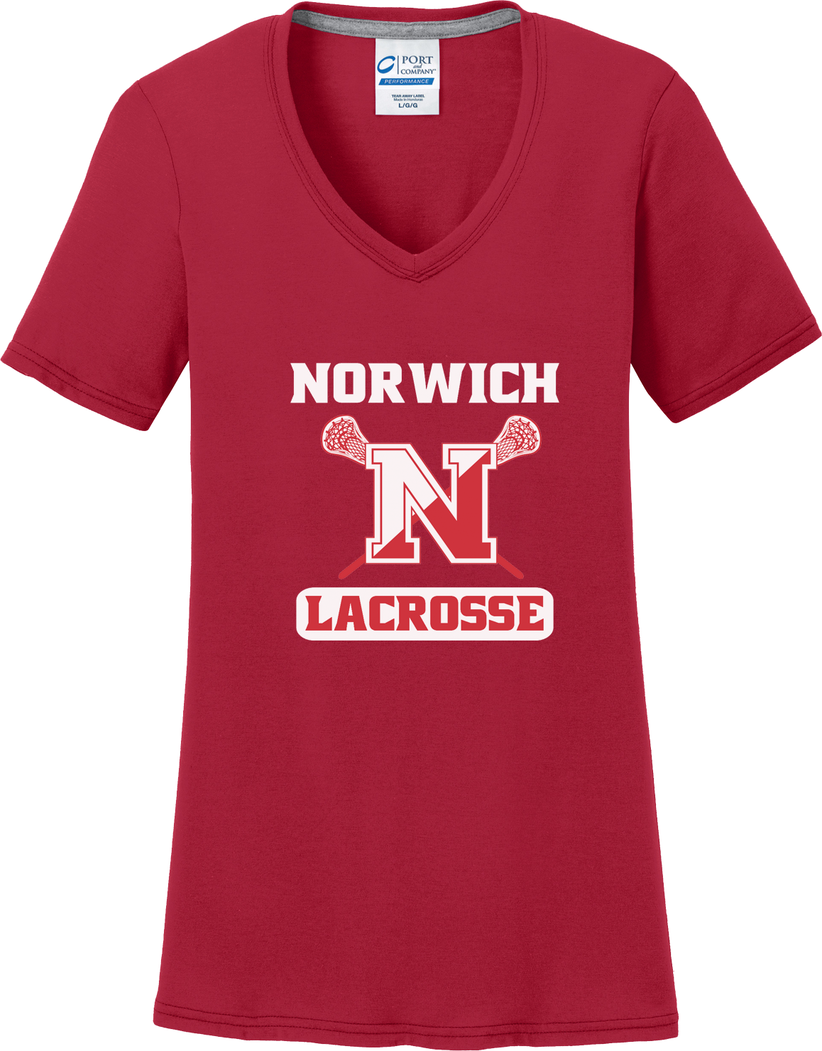 Norwich Youth Lacrosse Women's Red T-Shirt