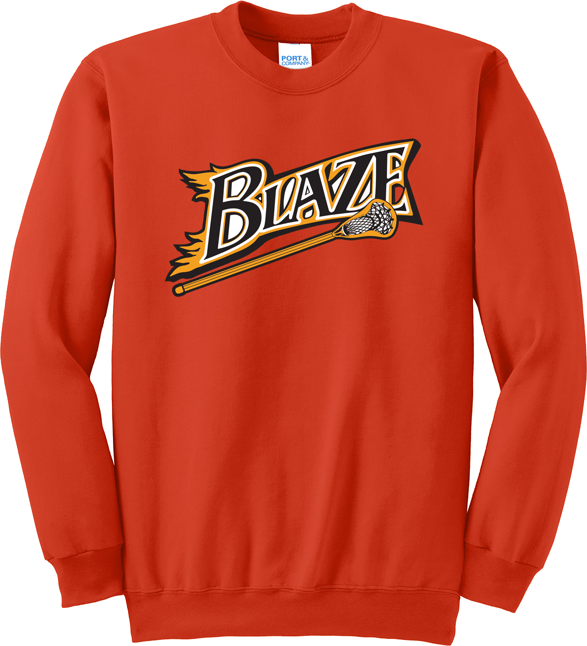 Blaze Lacrosse Orange Crew Neck Sweatshirt