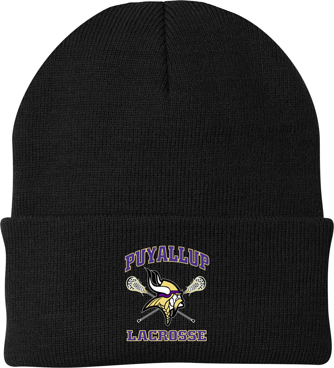 Puyallup Lacrosse Black Knit Beanie