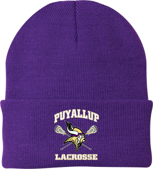 Puyallup Lacrosse Purple Knit Beanie