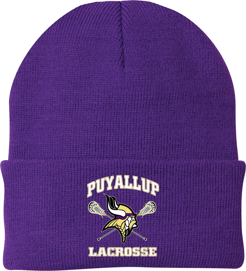 Puyallup Lacrosse Purple Knit Beanie