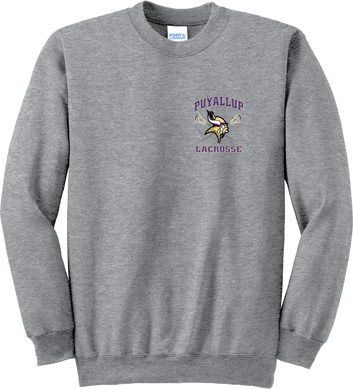 Puyallup Lacrosse Grey Crew Neck Sweatshirt
