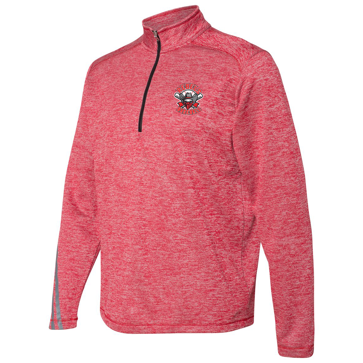 Rebels Baseball Men's Adidas Terry Heathered Quarter-Zip Pullover