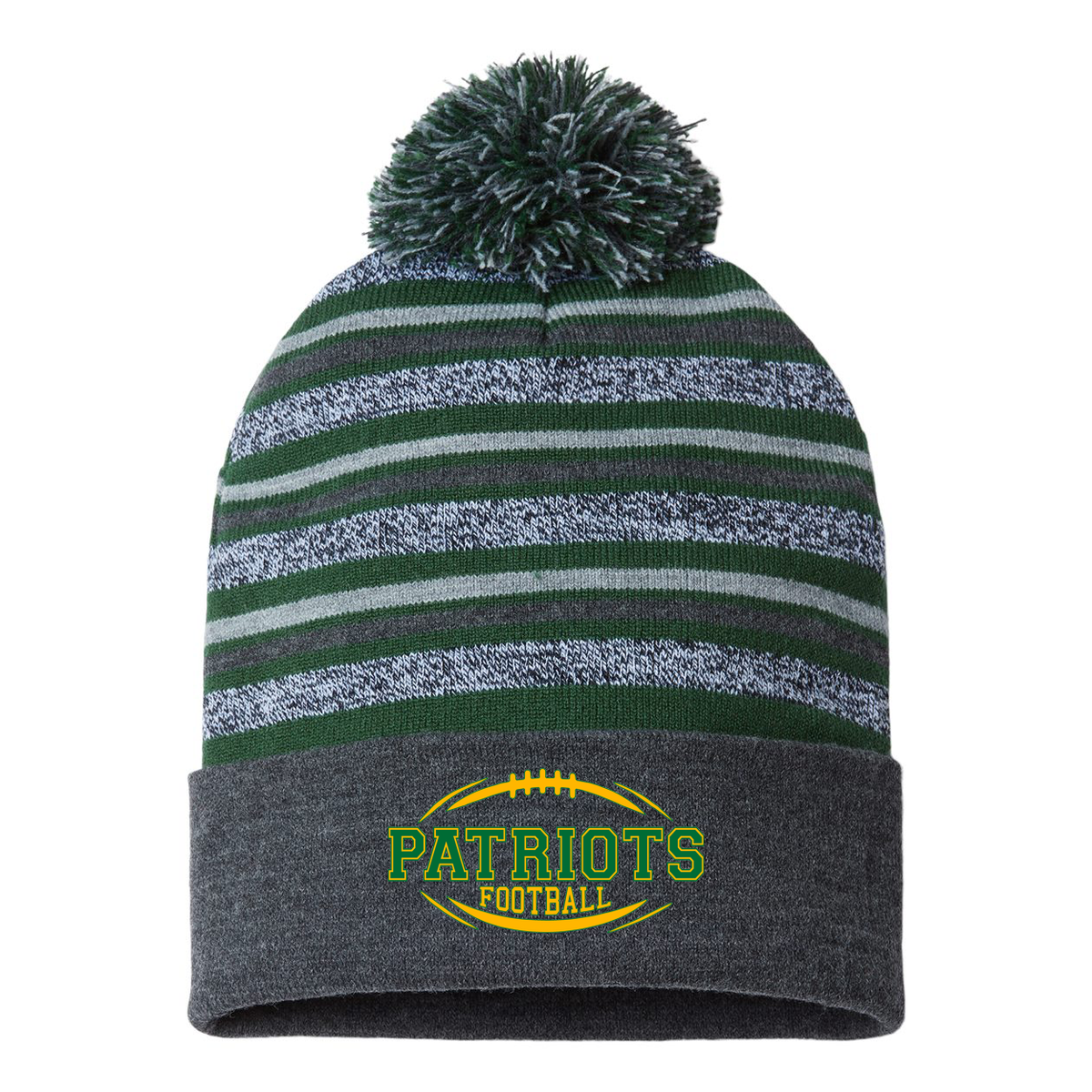 Three Village Football HS Lacrosse Striped Beanie