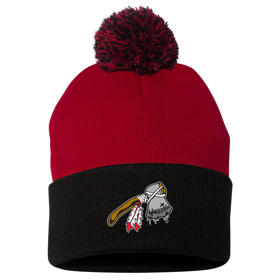 WV Warriors Football Sportsman Pom-Pom Beanie