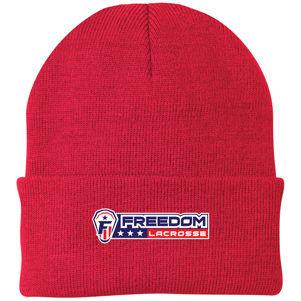 Freedom Lacrosse Red Knit Beanie