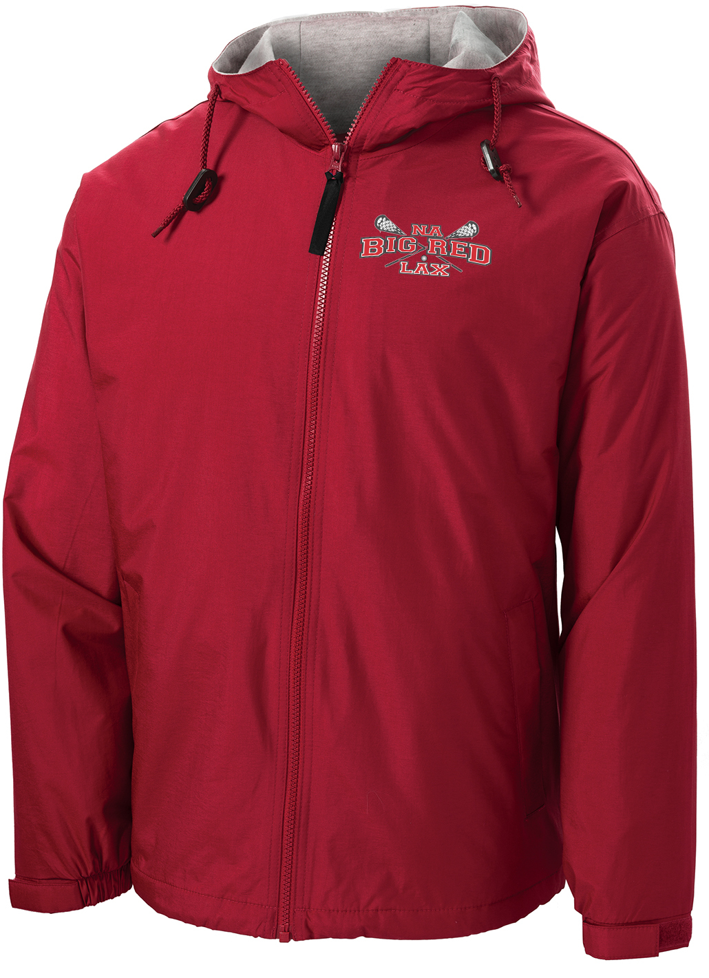 NA Big Red Lax Red Hooded Jacket