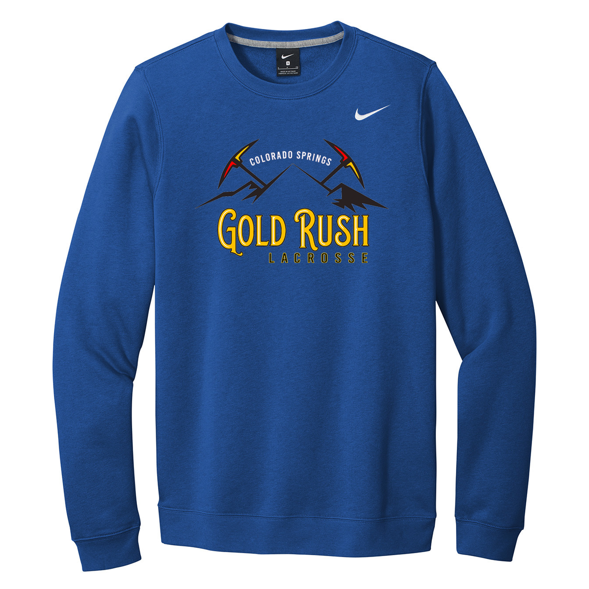 Gold Rush Lacrosse Nike Fleece Crew Neck