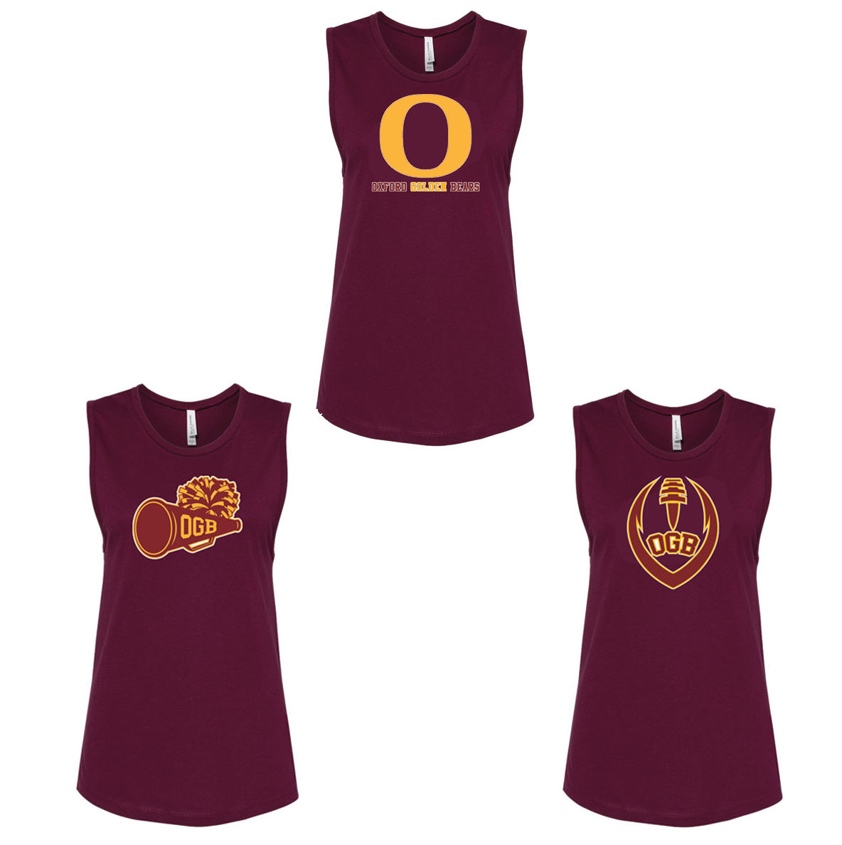 Oxford Golden Bears Cheer Womens Muscle Tank