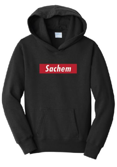 Sachem Spiritwear Port & Company® Fan Favorite™ Hooded Sweatshirt (ADULT & YOUTH SIZES) Red or Gold School Logo White or Black Shirts