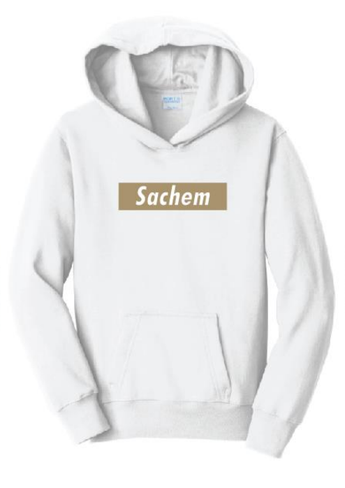 Sachem Spiritwear Port & Company® Fan Favorite™ Hooded Sweatshirt (ADULT & YOUTH SIZES) Red or Gold School Logo White or Black Shirts