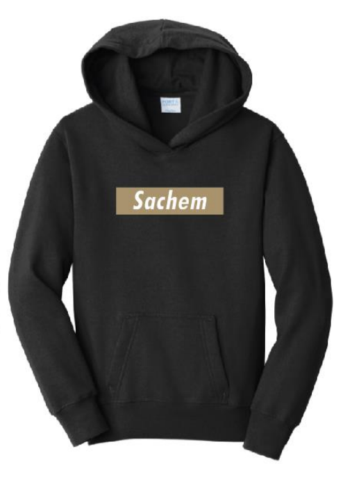 Sachem Spiritwear Port & Company® Fan Favorite™ Hooded Sweatshirt (ADULT & YOUTH SIZES) Red or Gold School Logo White or Black Shirts