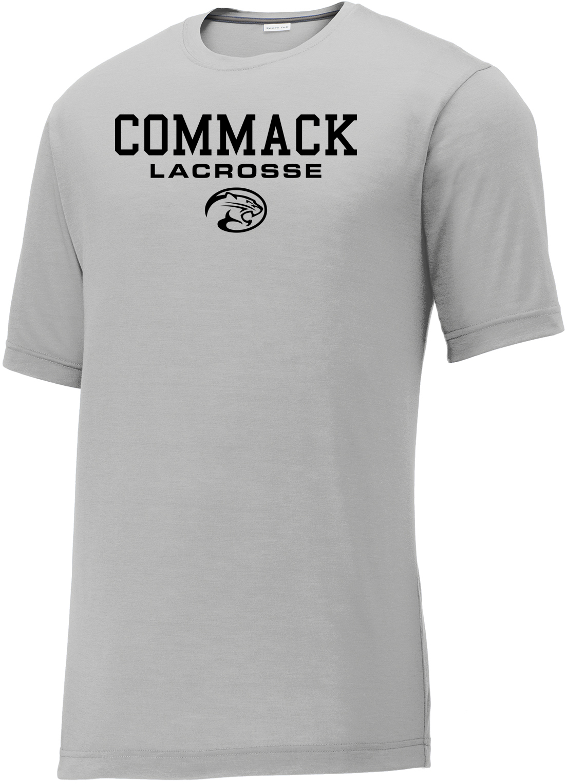 Commack Youth Lacrosse Men's Silver CottonTouch Performance T-Shirt