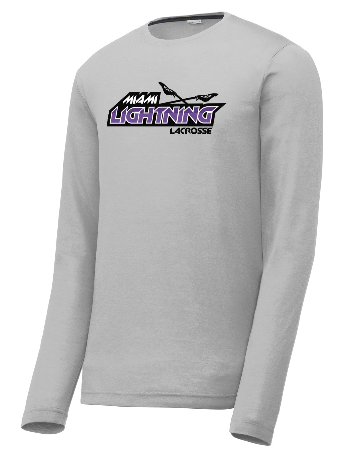 Miami Lightning Silver Long Sleeve CottonTouch Performance Shirt