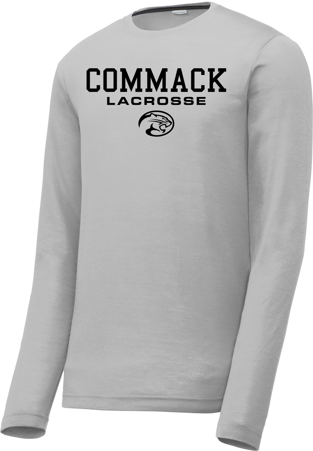 Commack Youth Lacrosse Men's Silver Long Sleeve CottonTouch Performance Shirt