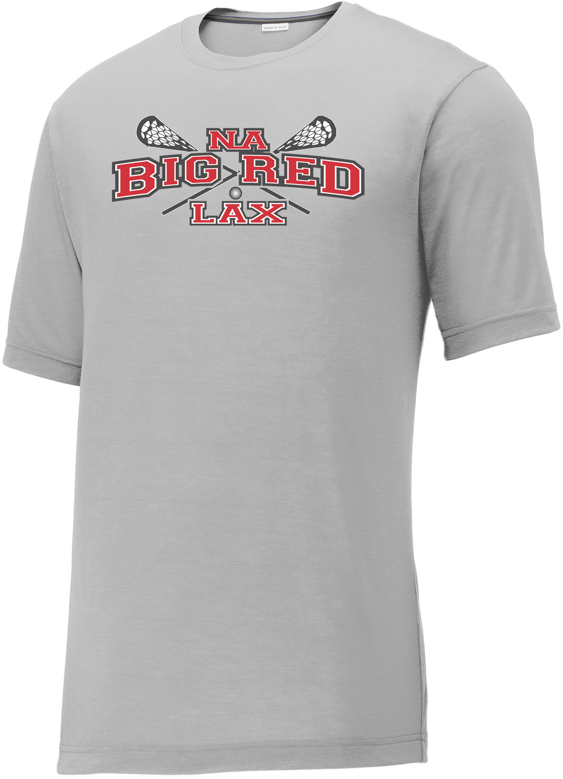 NA Big Red Lax Men's Silver CottonTouch Performance T-Shirt