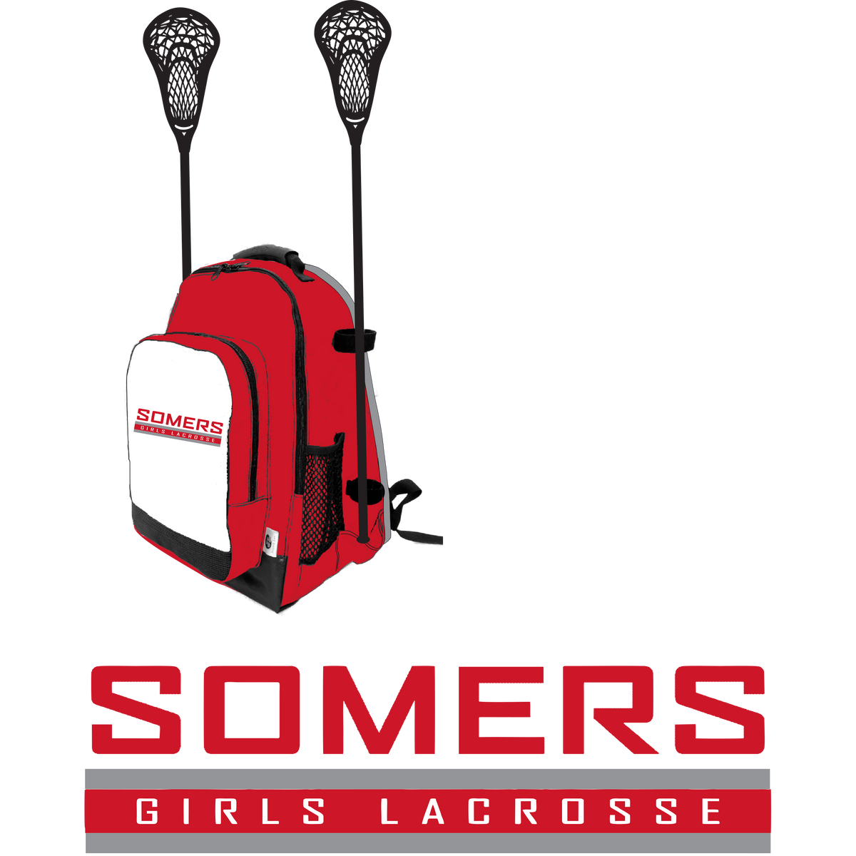 Somers Girls Lacrosse Side Stick Holder Small Backpack